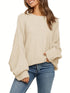 DAMEN PULLOVER | OVERSIZED STRICKPULLOVER MIT BATWING-ÄRMELN RUNDHALS